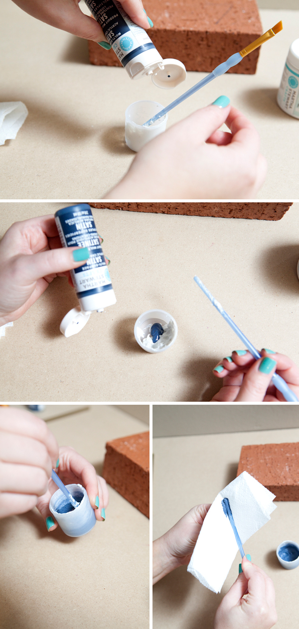 DIY painted brick table number by Something Turquoise for Sparkle & Hay