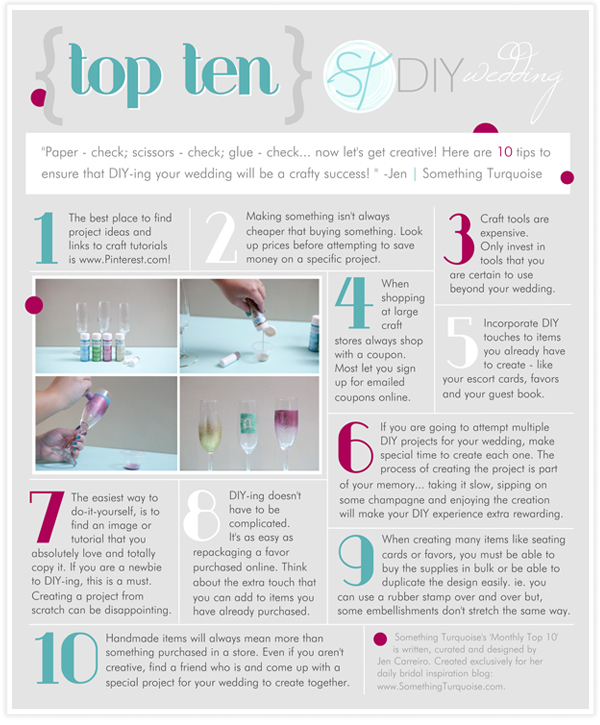 Top Ten tips on DIY-ing your wedding