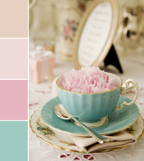 peony in a tea cup... perfect for a bridal shower