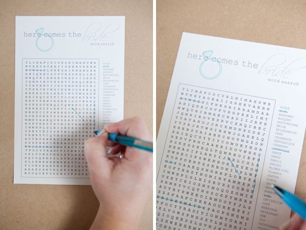 personalized bridal word search