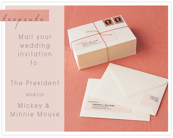 wedding invitation to the president and mickey mouse