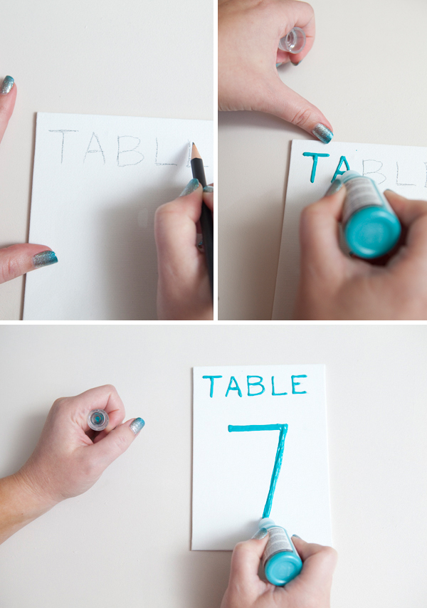 DIY ombre table numbers