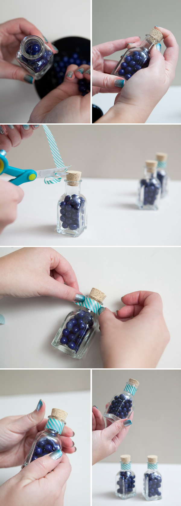 DIY candy jar favors with washi tape