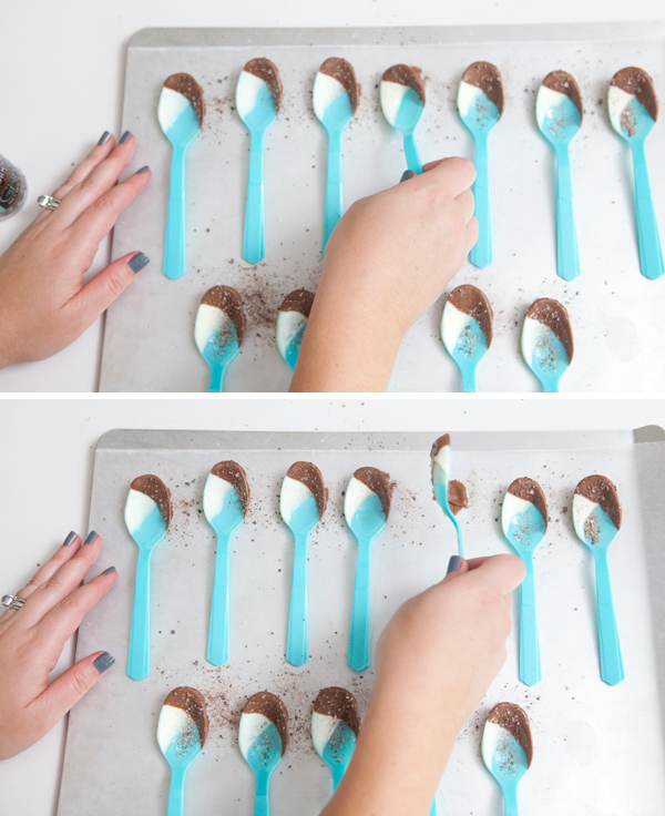 easy DIY chocolate covered spoons
