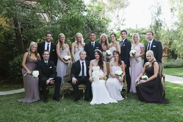 beautiful mismatched bridal party