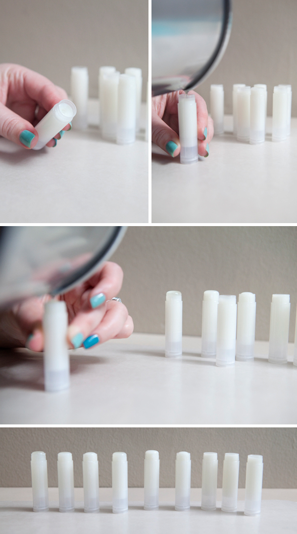 DIY homemade lip balm wedding favors