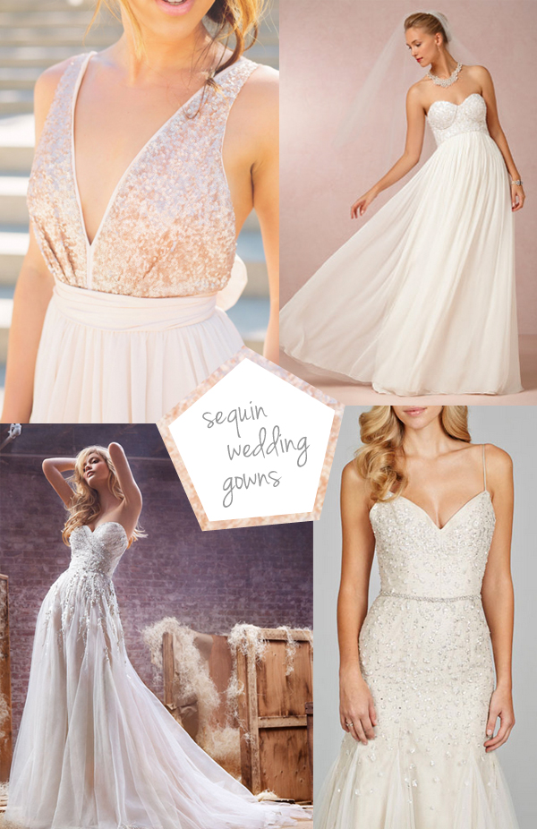 Check out these gorgeous sequin wedding dresses!