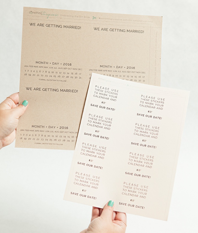 DIY Save the Date invitations with custom calendar stickers - free printables!