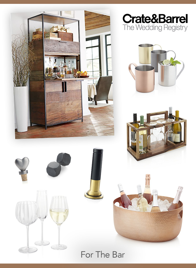 Our favorite Crate and Barrel wedding registry picks for the bar!
