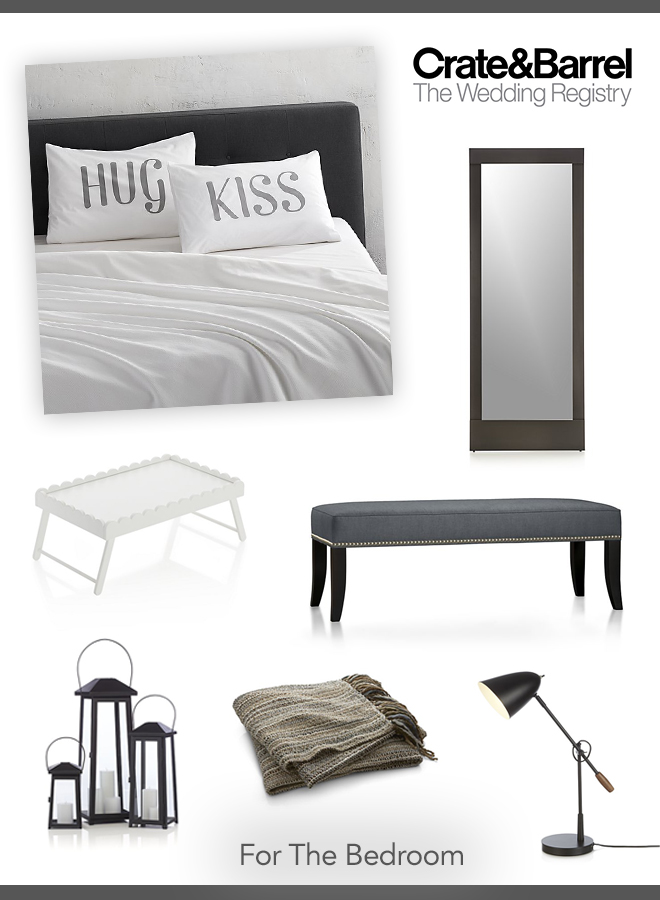 Our favorite Crate and Barrel wedding registry picks for the bedroom!