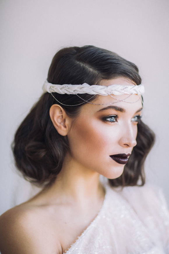 I have never seen dark lipstick on a bride, but I LOVE IT!!!
