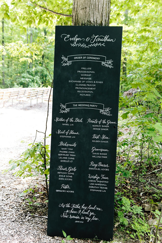 How amazing is this couple's hand lettered chalkboard?! 