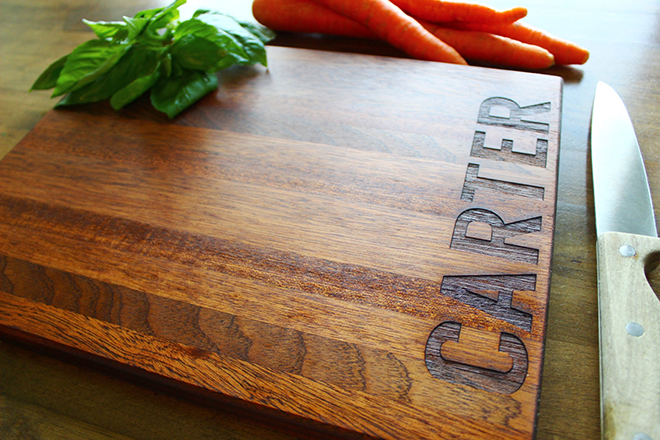 Personalized cutting board from Sugar Tree Gallery