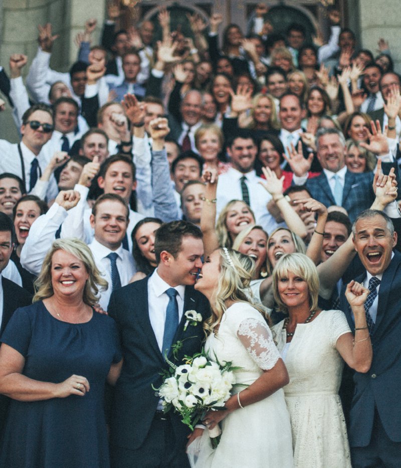 I love this unique group photo from a wedding.  So happy and fun!