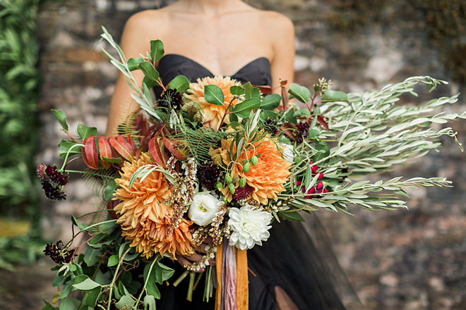 Orange and red wild fall bouquet.
