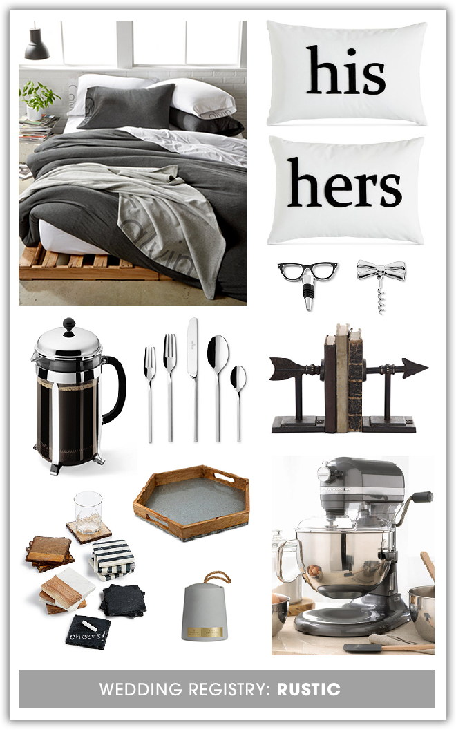 Awesome rustic gift ideas for your Macy's wedding registry!