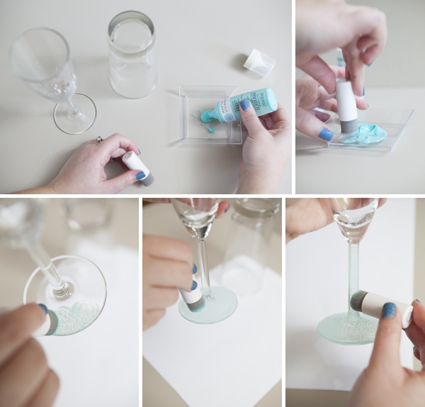 Diy Frost Painted Glassware Something Turquoise