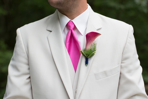 Beautiful pink and navy blue wedding at an arboretum