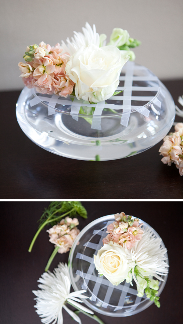 How to Arrange Flowers with Tape Grid Method