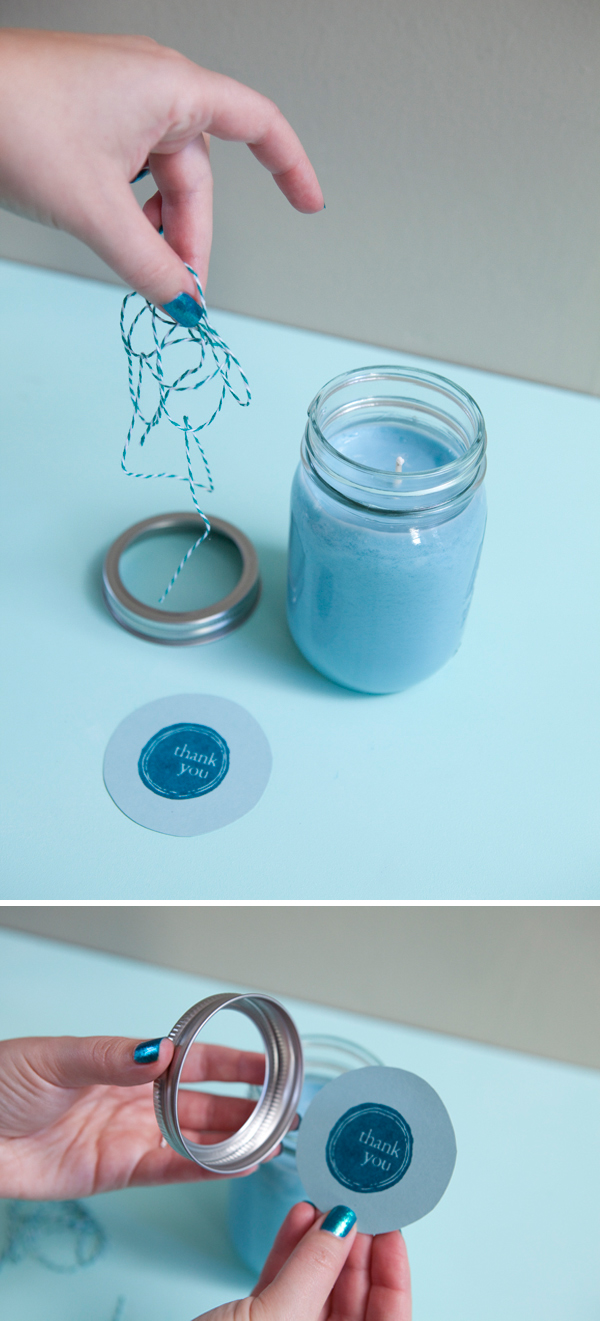 Pour your own Mason Jar Candles - DIY from SomethingTurquoise.com