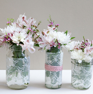 How to make DIY lace covered mason jars!
