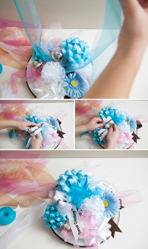 Make a wedding rehearsal bouquet out of all the bows from your bridal shower!