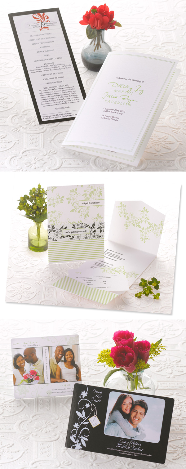 personalized wedding invitations, save the dates and programs