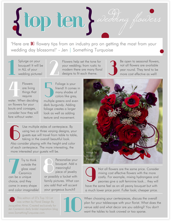 wedding flower tips