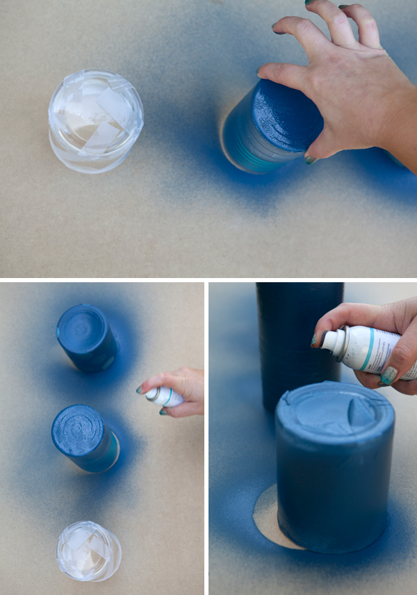 DIY painted and frosted jars