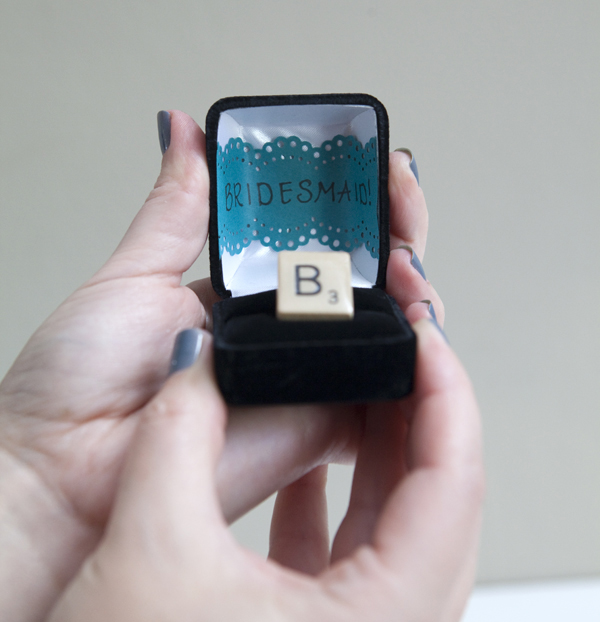 will you be my bridesmaid scrabble ring in ring box