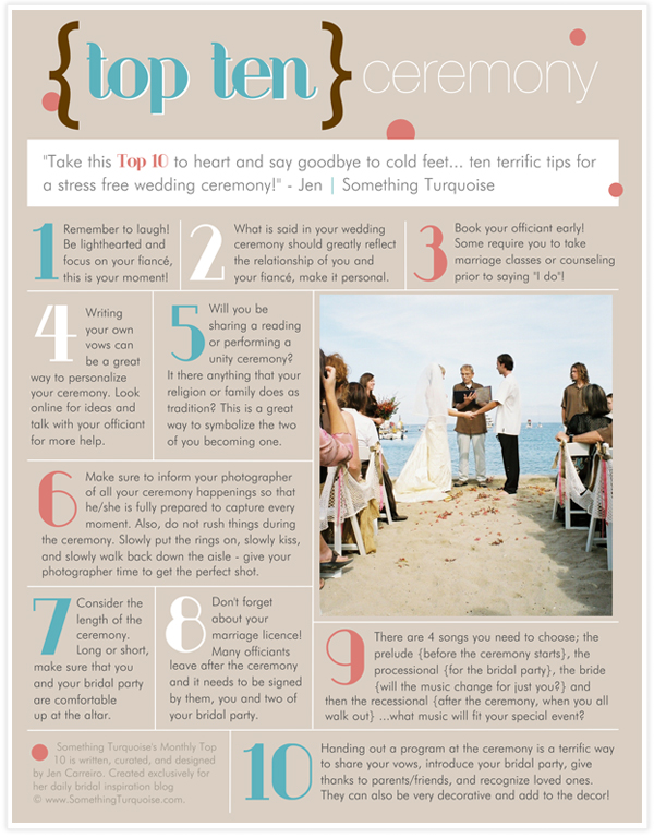 top 10 tips for your wedding ceremony