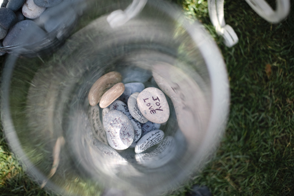 writing on rocks for guest book