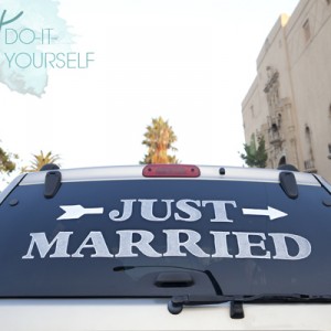 DIY Just Married Car Window Cling