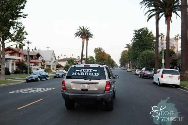 DIY Just Married Car Window Cling