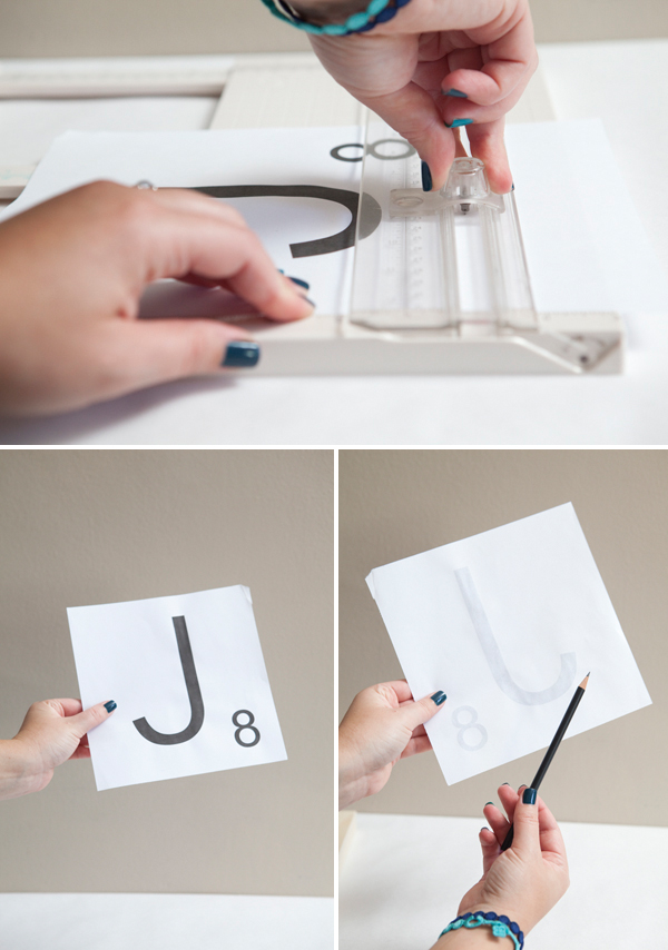 how to make giant scrabble tile table numbers