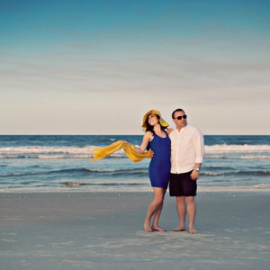 colorful beach engagement ~ Weber Photography