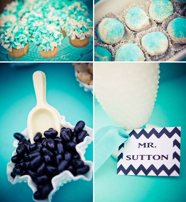 turquoise navy blue chevron wedding inspiration 