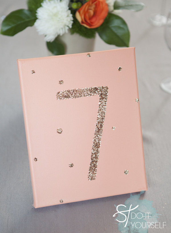 ST_DIY_glittered_canvas_table_number_1