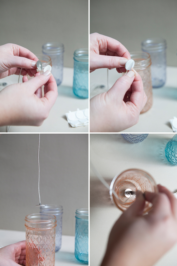 DIY  tinted mason jar candles - Something Turquoise