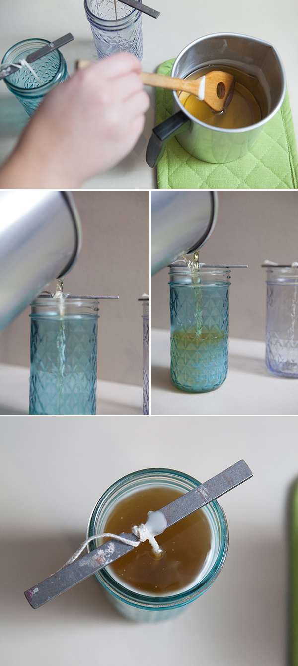 DIY  tinted mason jar candles - Something Turquoise