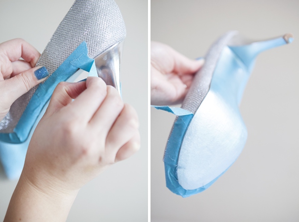 DIY  painted 'something blue' shoe soles - Something Turquoise