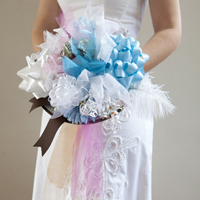 bridal shower ribbon bouquet