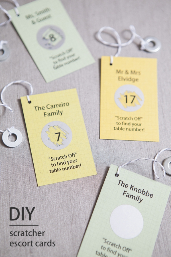 Easily Make Your Own Scratcher Escort Cards