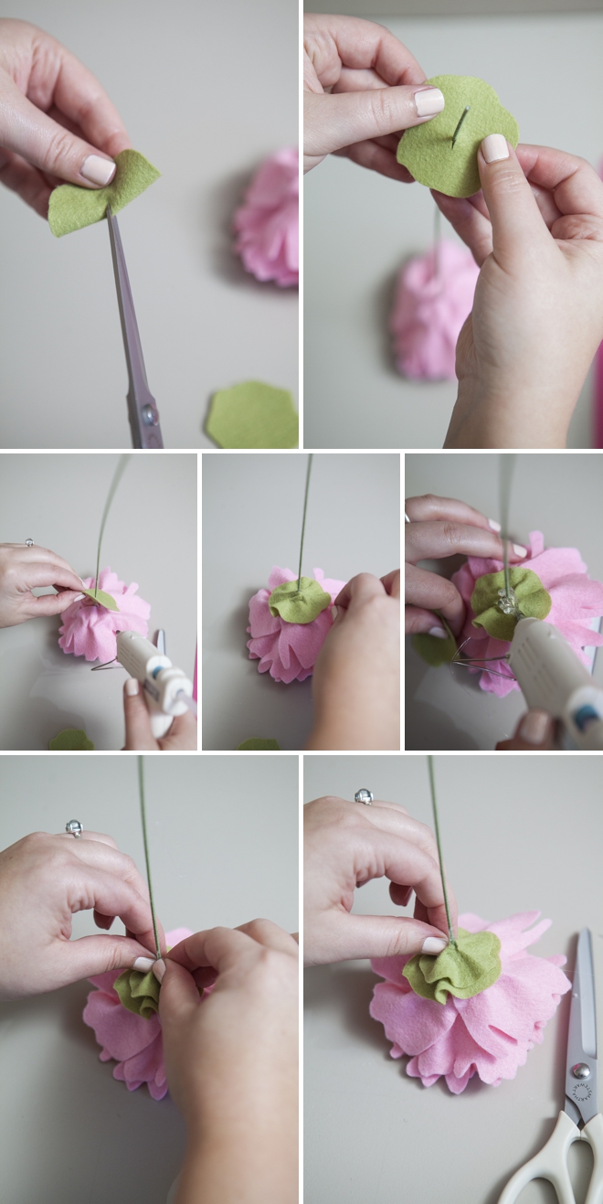 how to make a felt peony flower