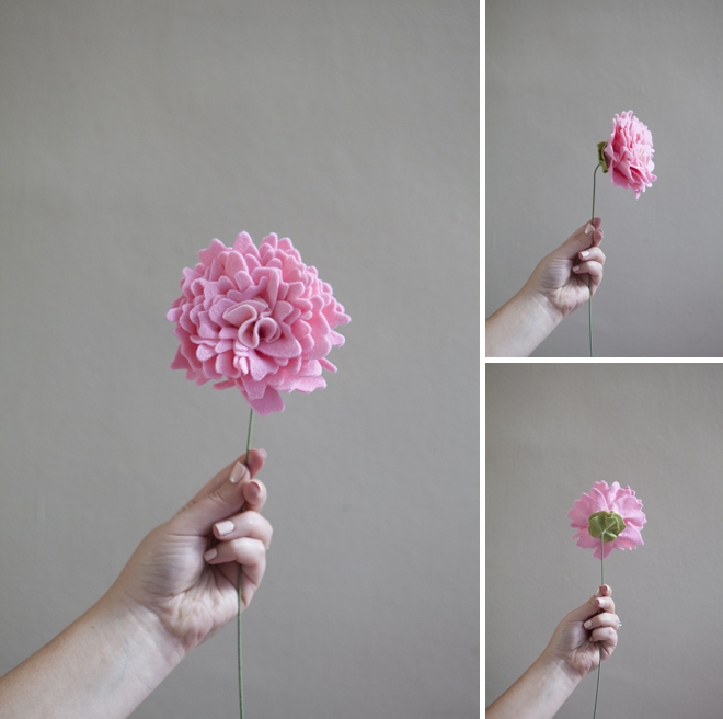 how to make a felt peony flower