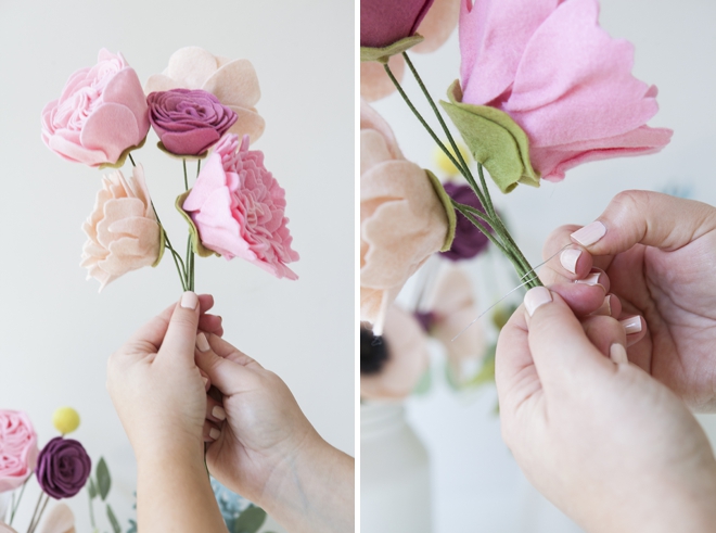 DIY - How to make a felt wedding bouquet!