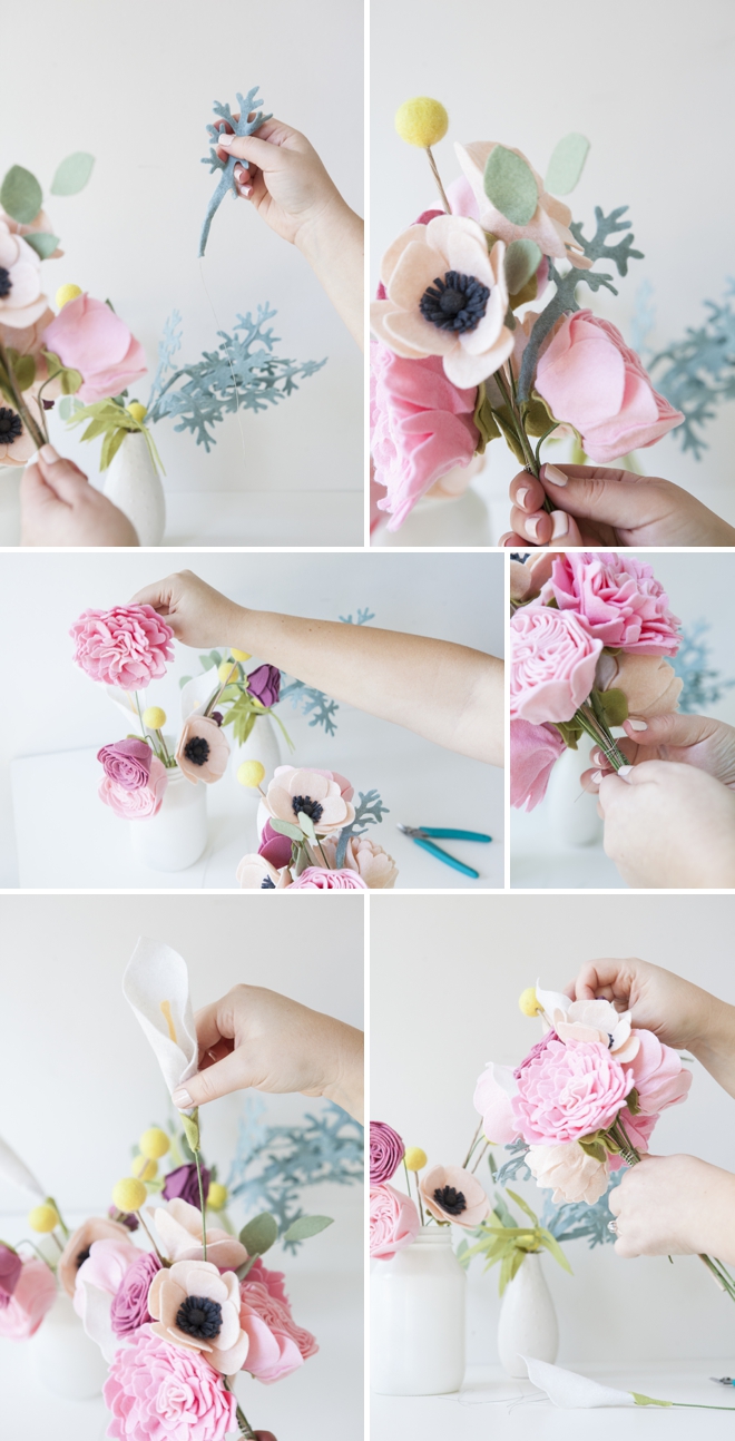 DIY - How to make a felt wedding bouquet!