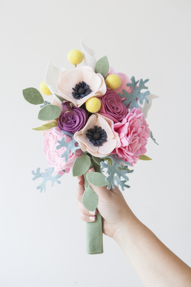 Pretty in Pink Felt Flower Bouquet