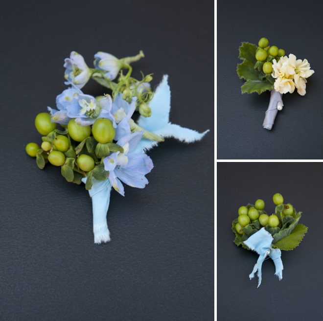 boutonnieres with ribbon