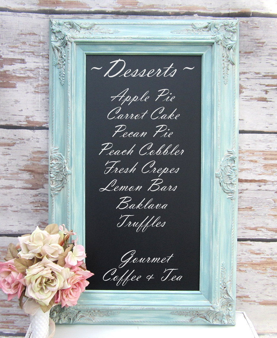 turquoise rustic chalkboard wedding sign